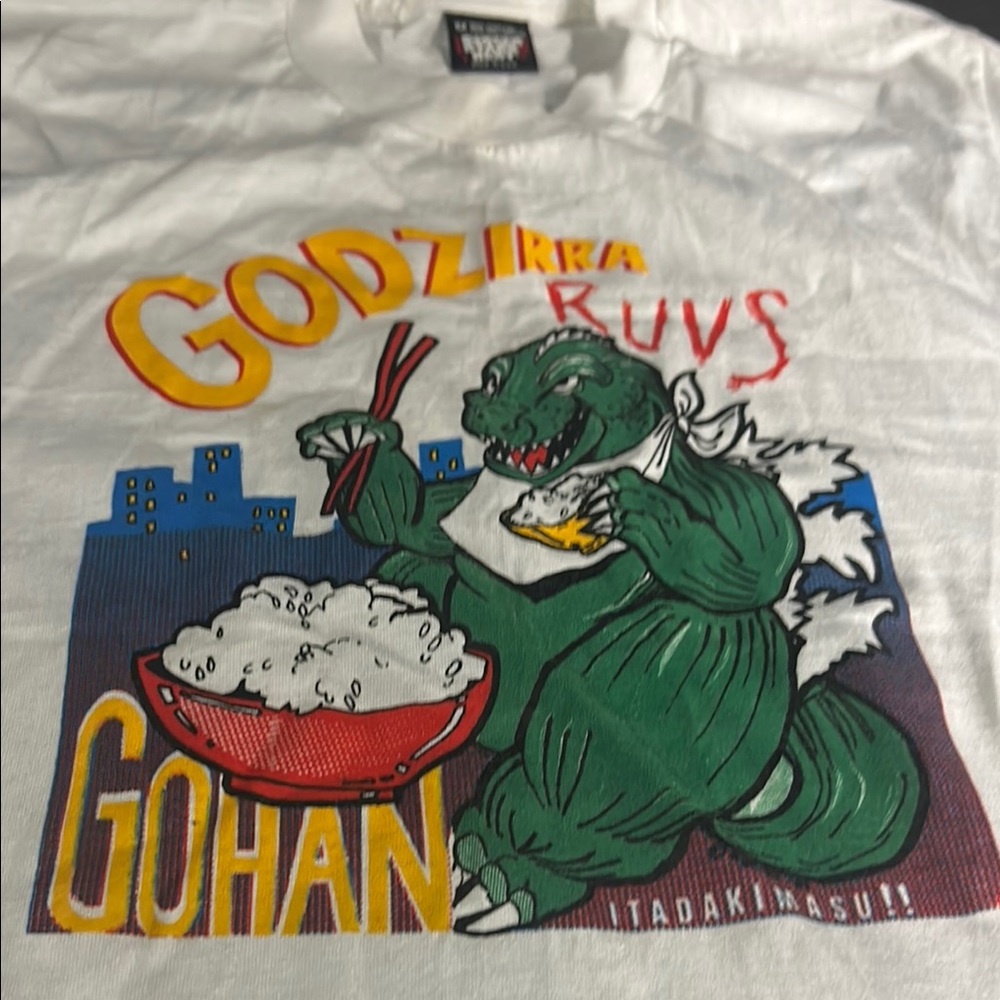 White Godzilla Graphic T-Shirt